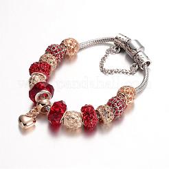 Alloy Rhinestone Bead European Bracelets&nbsp;BJEW-L602-11