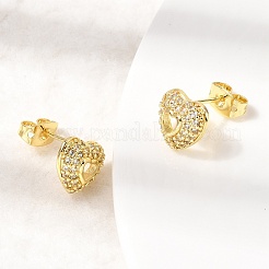 Valentine's Day Brass Micro Pave Clear Cubic Zirconia Stud Earrings&nbsp;EJEW-D355-01G-01