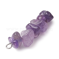 Gradient Color Natural Lavender Amethyst & Natural Blue Lace Agate Chip Beaded Pendants&nbsp;PALLOY-JF02791-03