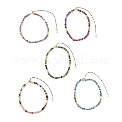 Adjustable Natural Gemstone Beads Slider Bracelets for Women&nbsp;BJEW-JB14013