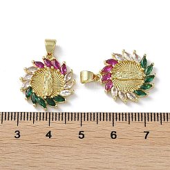 Rack Plating Brass Cubic Zirconia Pendants&nbsp;KK-M272-05G