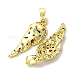 Brass Micro Pave Cubic Zirconia Pendants&nbsp;KK-F911-22G