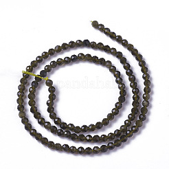 Natural Golden Sheen Obsidian Beads Strands&nbsp;G-F596-17-2mm