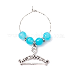 Tibetan Style Sewing Theme Alloy Wine Glass Charms&nbsp;AJEW-JO00250