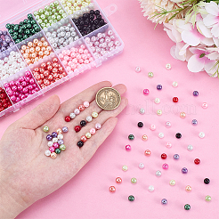 750Pcs 15 Colors Baking Paint Pearlized Glass Pearl Round Beads&nbsp;HY-HY0001-09B