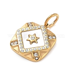304 Stainless Steel Rhinestone Pendants&nbsp;FIND-T075-06G