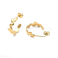 Ion Plating(IP) 304 Stainless Steel Leaf Wrap Stud Earring&nbsp;EJEW-P202-03G