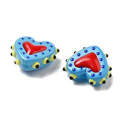 Baking Paint Glass Bumpy Beads Heart&nbsp;LAMP-V001-07B