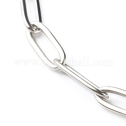 Tarnish Resistant 304 Stainless Steel Paperclip Chains Bracelet&nbsp;BJEW-JB06524-02