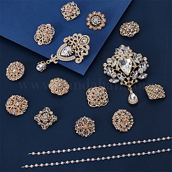 DIY Alloy Crystal Rhinestone Brooch Making Kits&nbsp;DIY-GA0008-43