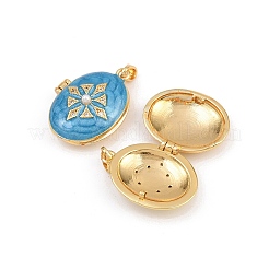 Plastic Imitation Pearl Locket Pendants&nbsp;KK-P335-11G