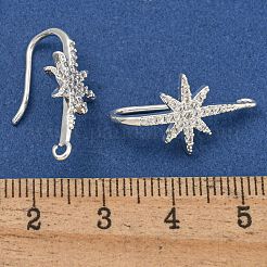 Rack Plating Brass Pave Cubic Zirconia Earring Hooks&nbsp;KK-O143-21S