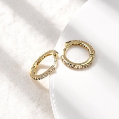 Brass Micro Pave Cubic Zirconia Hoop Earrings&nbsp;EJEW-P322-01G
