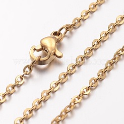 Ion Plating(IP) 304 Stainless Steel Cable Chain Necklaces&nbsp;NJEW-H445-16G