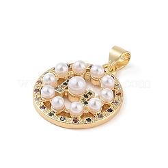Brass Micro Pave Colorful Cubic Zirconia Pendants&nbsp;KK-E111-34C-G