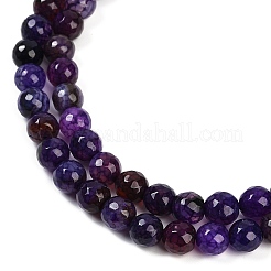 Faceted Natural Crackle Agate Beads Strands&nbsp;G-F447-8mm-G01-01