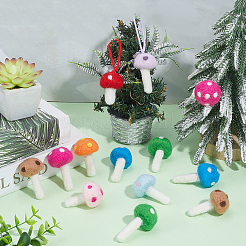 18Pcs 9 Colors Mushroom Handmade Wool Felt Ornament Accessories&nbsp;DIY-PH0036-27