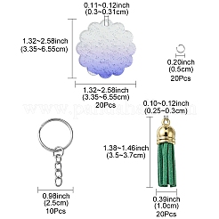 DIY Acrylic Disc Tassel Keychain Making Kits&nbsp;DIY-FS0006-01C