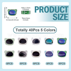 40Pcs 5 Colors Two Tone Glass Beads&nbsp;GLAA-TA0003-36