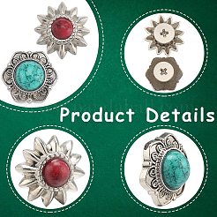 24 Sets 8 Style Alloy Buttons&nbsp;FIND-CP0001-85