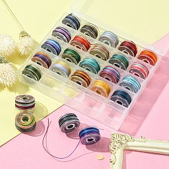 25 Rolls 25 Colors Round Segment Dyed Waxed Polyester Thread String&nbsp;YC-YW0001-02B
