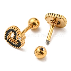 Ion Plating(IP) 304 Stainless Steel Stud Earrings&nbsp;EJEW-Z034-13AG