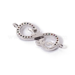 Brass Micro Pave Cubic Zirconia Links Connectors&nbsp;X-ZIRC-L090-042P