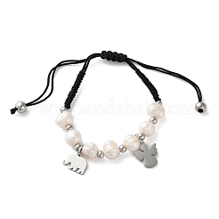 Adjustable Nylon Cord Braided Beaded Bracelets&nbsp;BJEW-A036-01P