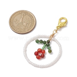 Ring Handmade Glass Seed Beads Pendant Decorations&nbsp;HJEW-MZ00067