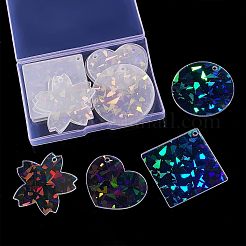 16Pcs 4 Style Transparent Acrylic Pendants&nbsp;FIND-NB0002-58