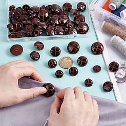 60Pcs 4 Style Plastic Shank Buttons&nbsp;BUTT-HY0001-19B
