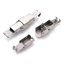 Tarnish Resistant Smooth Surface 201 Stainless Steel Watch Band Clasps&nbsp;X-STAS-R063-65