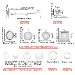 DIY Blank Dome Alloy Glass & Iron Brooch Jewelry Making Kits for Wedding Bouquet Ornaments&nbsp;DIY-UN0006-25
