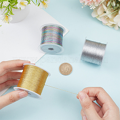 3 Rolls 3 Colors 3-Ply Polyester Braided Metallic Cord&nbsp;OCOR-BC0006-24
