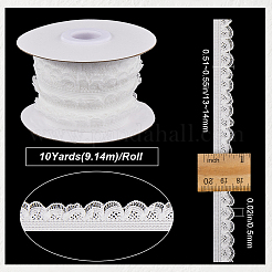 10 Yards Polyester Elastic Lace Trim&nbsp;SRIB-WH0011-121E