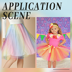Rainbow Color Gradient Polyester Mesh Fabric&nbsp;DIY-WH0453-84