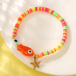 Porcelain Fish & Starfish Charms Bracelet&nbsp;CM3772
