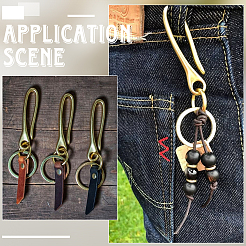 3Pcs 3 Colors Cowhide Keychains&nbsp;KEYC-SC0001-64