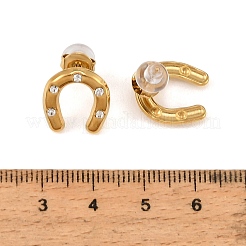 304 Stainless Steel Pave Cubic Zirconia Stud Earrings for Women&nbsp;SA-CBAF36C-03G