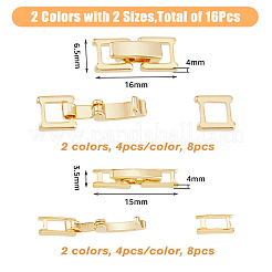 16Pcs 4 Styles Eco-Friendly Brass Watch Band Clasps&nbsp;KK-FH0007-10