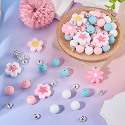 53Pcs 7 Styles Silicone Focal Beads&nbsp;SIL-TA0003-33