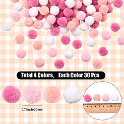 120Pcs 4 Colors  Polyester Pompom Ball&nbsp;FIND-SC0019-66A