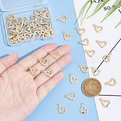 60Pcs 304 Stainless Steel Open Heart Pendants&nbsp;STAS-UN0052-22