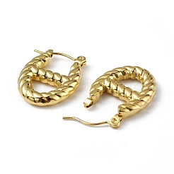 Ion Plating(IP) 304 Stainless Steel Oval Hoop Earrings for Women&nbsp;EJEW-I284-20G