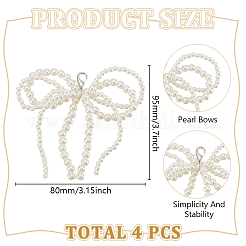 Bowknot Plastic Imitation Pearl Shoe Charms&nbsp;AJEW-WH0348-542B-01