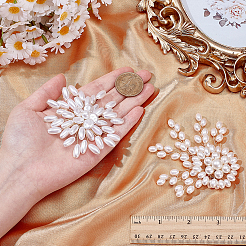 2Pcs 2 Styles Floral Imitation Pearl Pins&nbsp;JEWB-AR0001-28