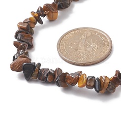 Natural Tiger Eye Chip Beaded Necklaces&nbsp;NJEW-JN04275-01