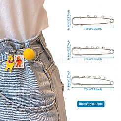 45Pcs 3 Style Stainless Steel Safety Pins&nbsp;STAS-TA0001-31