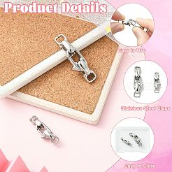 2Pcs 2 Styles Stainless Steel Lobster Claw Clasps&nbsp;STAS-CJ0003-62