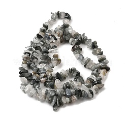 Natural Blue Rabbit Fur Rutilated Quartz Beads Strands&nbsp;G-H315-A06-01